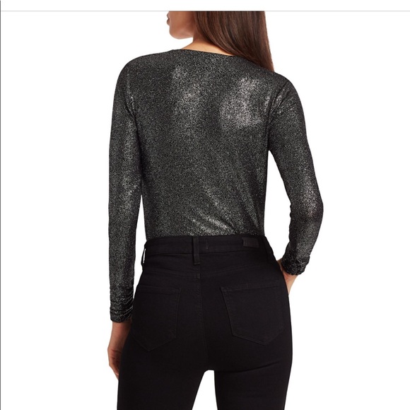 Scripted Metallic Long- Sleeve Bodysuit NWT - Picture 4 of 15